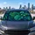 Navy Tropical Monstera Palm Leaves For Summer Beach Trips And Island Style Lovers Car Sunshade - 1
