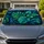 Navy Tropical Monstera Palm Leaves For Summer Beach Trips And Island Style Lovers Car Sunshade - 2