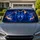 Electric Blue Three Wolf Moon Forest Fantasy Wildlife For Road Trip Cabin Style Fans Car Sunshade - 1