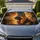 German Shepherd Side Profile Portrait Warm Amber Brown Road Trip Gift For Dog Lovers Car Sunshade - 1