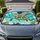 Realistic Sea Turtle In Turquoise Lagoon With Plumeria For Daily Tropical Beach Vibes Car Sunshade - 1