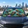Cute River Otters With Water Lilies Aqua Pond Travel Decor For Animal Lovers Kids Car Sunshade - 5