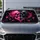 Gothic Pink Black Skull Heart Neon Splatter Dark Romance Decor For Emo Goth Fans Car Sunshade - 5
