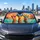 Tropical Sunglasses Giraffe Trio At Sunset For Summer Beach Vibes And Safari Fans Car Sunshade - 5