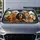Five Realistic Dachshunds On Joyful Road Trip With Summer Cabin Adventure Vibes For Fans Car Sunshade - 5