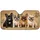 French Bulldog Quartet On Beige Woven Texture For Dog Lovers Road Trip Decor Gift Car Sunshade - 3