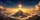 Glowing Holy Cross Over Majestic Mountains For Christian Road Trips And Daily Commutes Car Sunshade - 6