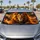 Fiery Lion With Golden Eyes And Stormy Desert Flames For Bold Wildlife Adventure Lovers Car Sunshade - 2