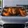 Fiery Lion With Golden Eyes And Stormy Desert Flames For Bold Wildlife Adventure Lovers Car Sunshade - 5
