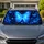 Glowing Blue Butterfly Cosmic Floral Fantasy For Night Drive Lovers And Boho Fans Car Sunshade - 1