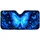Glowing Blue Butterfly Cosmic Floral Fantasy For Night Drive Lovers And Boho Fans Car Sunshade - 3