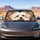 Fluffy White Puppy Close Up With Paw Marks For Cozy Pet Lover Road Trip Style Decor Car Sunshade - 5