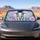 Baby Elephant With Blue Bow In Aqua Floral Garden For Cute Road Trip Decor Girls Car Sunshade - 5