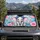 Baby Elephant With Blue Bow In Aqua Floral Garden For Cute Road Trip Decor Girls Car Sunshade - 2