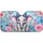 Baby Elephant With Blue Bow In Aqua Floral Garden For Cute Road Trip Decor Girls Car Sunshade - 3