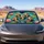 Five River Otters With Lotus Flowers In Turquoise Pond Decor Gift For Nature Lovers Car Sunshade - 4