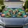 Five River Otters With Lotus Flowers In Turquoise Pond Decor Gift For Nature Lovers Car Sunshade - 1