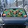 Five River Otters With Lotus Flowers In Turquoise Pond Decor Gift For Nature Lovers Car Sunshade - 2