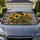 Sunflowers In Glass Jar On Rustic Blue Wood For Farmhouse Summer Decor Lovers Gift Car Sunshade - 1