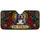Blue Gray Pitbull With Roses And Golden Mandala For Bold Road Trips And Dog Lovers Car Sunshade - 3