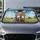 Realistic Donkey Duo In Sunny Meadow For Country Road Trips And Farm Animal Fans Car Sunshade - 5