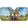 Realistic Donkey Duo In Sunny Meadow For Country Road Trips And Farm Animal Fans Car Sunshade - 3