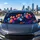 Colorful Dog Paw Splatter Art For Pet Lovers, Bold Road Trip Style And Animal Rescue Gift Car Sunshade - 5