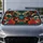 Japanese Oni Mask With Teal Waves And Red Flames For JDM Street Style Decor Fans Car Sunshade - 4