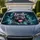 Blue Gray French Bulldog Breaking Icy Glass For Cool Daily Commutes And Dog Lovers Car Sunshade - 1