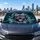 Blue Gray French Bulldog Breaking Icy Glass For Cool Daily Commutes And Dog Lovers Car Sunshade - 5