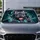 Blue Gray French Bulldog Breaking Icy Glass For Cool Daily Commutes And Dog Lovers Car Sunshade - 4