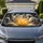 Luminous Fantasy Fox Spirit With Golden Lotus For Mystical Night Aesthetic Decor Fans Car Sunshade - 1