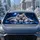 White Tiger Mother And Cubs In Moonlit Blue Jungle For Wildlife Lovers And Nature Fans Car Sunshade - 2