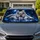 White Tiger Mother And Cubs In Moonlit Blue Jungle For Wildlife Lovers And Nature Fans Car Sunshade - 1