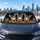 Three Curious Donkeys Over Rustic Fence For Farmhouse Humor, Road Trip Fun And Animal Fans Car Sunshade - 5