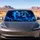 Blue Flame Gothic Skull Dark Halloween Decor For Metal Horror Fans And Biker Crews Car Sunshade - 4