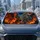 Fierce Turquoise Dragon Head In Fiery Cavern For Fantasy Lovers And Road Trip Style Car Sunshade - 4