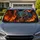 Fierce Turquoise Dragon Head In Fiery Cavern For Fantasy Lovers And Road Trip Style Car Sunshade - 1