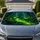 Enchanted Firefly Forest Stream With Neon Glow Fantasy Decor For Night Drive Nature Lovers Car Sunshade - 1