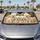 Four Fluffy White Puppies On Tan Bench For Cozy Road Trips And Small Dog Lovers Car Sunshade - 2