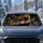Majestic Lion On Black Rock With Smoky Night Drama For Road Trip Wildlife Safari Fans Car Sunshade - 4