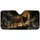 Majestic Lion On Black Rock With Smoky Night Drama For Road Trip Wildlife Safari Fans Car Sunshade - 3