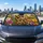 Vivid Brown Owl With Garden Flowers For Boho Nature Decor And Bird Lovers Spring Meadow Car Sunshade - 5