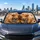 Cute Highland Cow Calves With Buffalo Plaid Bows For Rustic Farmhouse Road Trips Car Sunshade - 5