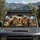 Greyhound And Tabby Cat Road Trip Pet Family Portrait For Dog And Cat Lovers Travel Fans Car Sunshade - 2