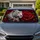 White Leopard Red Rose Dark Gothic Floral Fantasy Decor For Wildlife Lovers And Goth Fans Car Sunshade - 1