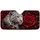 White Leopard Red Rose Dark Gothic Floral Fantasy Decor For Wildlife Lovers And Goth Fans Car Sunshade - 3