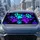 Neon Pet Paw Marks With Paint Splatter For Dog Mom Road Trips And Animal Lovers Gift Car Sunshade - 4