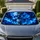 Blue Flaming Skull Dark Gothic Inferno For Road Trip Metal Fans And Horror Lovers Car Sunshade - 1
