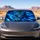 Electric Blue Spotted Big Cat With Aqua Eyes For Safari Style And Wild Road Trips Car Sunshade - 4